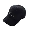 Black 100% cotton 6 panel unisex custom embroidered fitted baseball caps and base ball hats