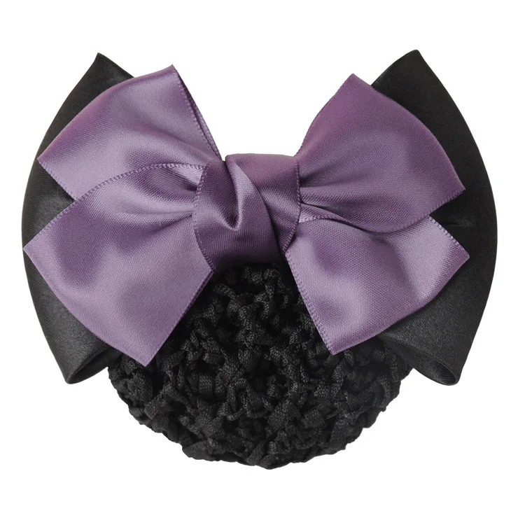 Fashion hair bow stretch fabric hair net for business women hair accessories