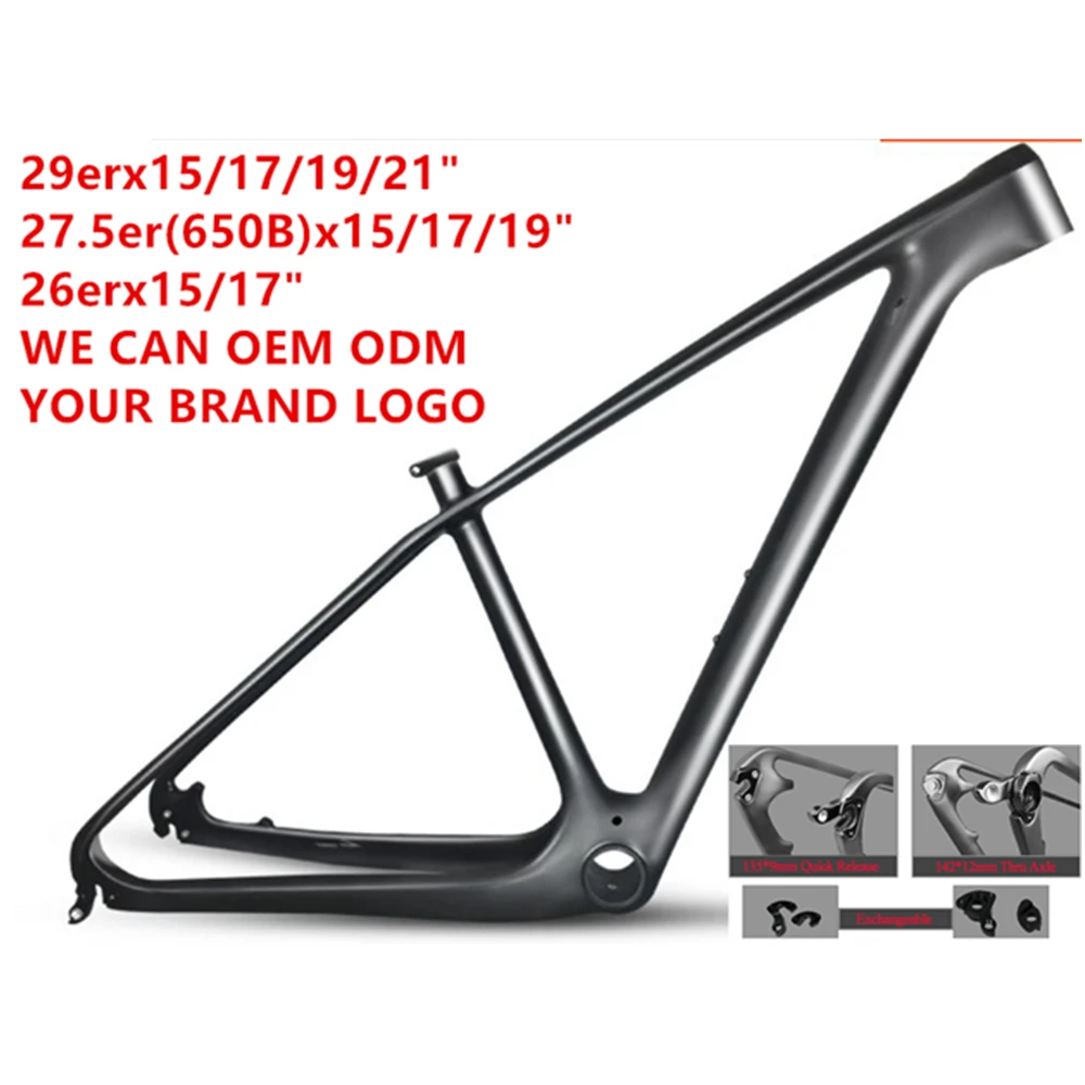 Discount Below mountain mtb carbon bike frame 29 for male OEM ODM Size 15/17/19/21x26er/27.5er/29er with Brand Logo