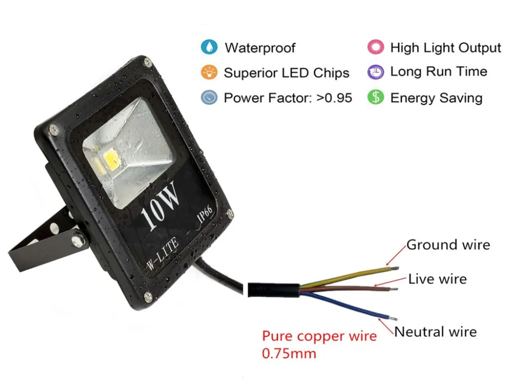 Какой кабель для подключения прожектора Hot Sale 10w À Prova De Explosão Levou Inundação Jardim Luz De Rua Solar Ao Ar L