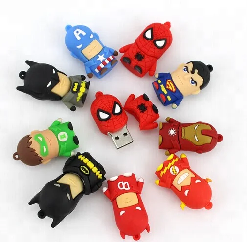 factory cartoon avenger iron man retail promotion pvc usb flash drive