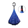 Promotional Custom Logo and patterns double layer reverse umbrella upside down stand