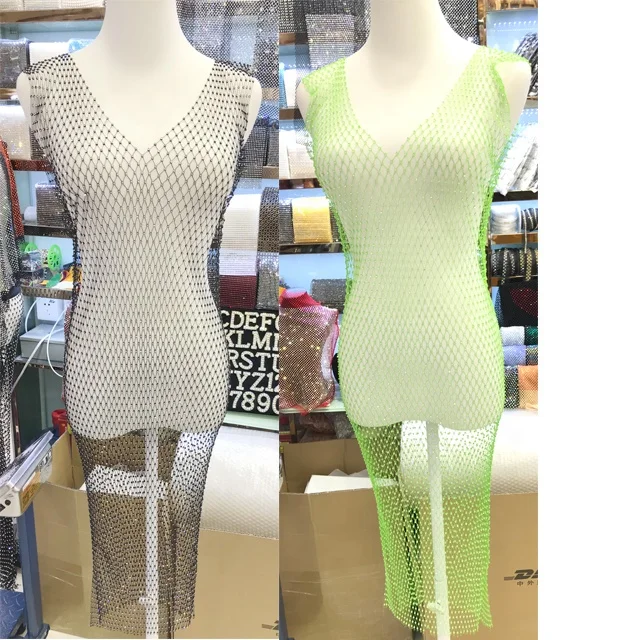 

2019 Rhinestone Dress for Party Showgirl Costume Party Club Rhinestone Dresses C007, Black;white;rose;green color.