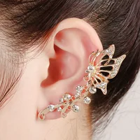 

1PCS Hollow rhinestone butterfly Ear Cuff ear wrap punk Style earring with high quality rhinestone earrings