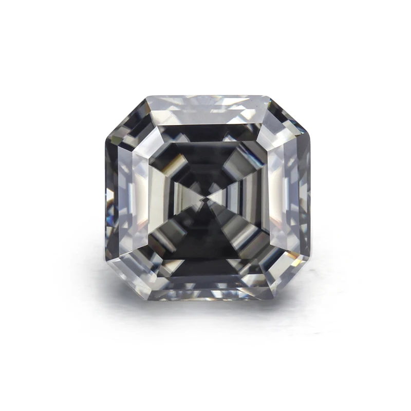 

Ali baba hot sale 7x7mm 2ct Carat Asscher Cut Grey Colorful Loose Moissanite For Jewelry, Gray