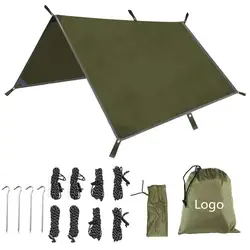 WOQI PREMIUM ULTRALIGHT RAIN FLY TARP SQUARE 10x10 Feet GRAY Ripstop Nylon Waterproof Camping Tent Hammock Cover Hiking Backpack