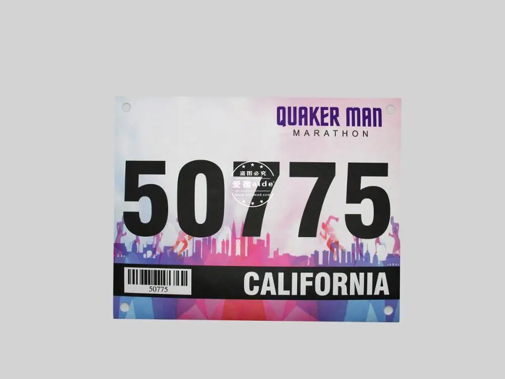 Tyvek Race Bibs Running Numbers With Safety Pins Audition Numbers - View #7