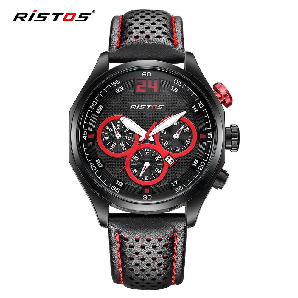 

RISTOS Men's Watches Top Brand Luxury Quartz Watch Men Fashion Casual Luminous Waterproof Clock Relogio Masculino 93013, 4 colors