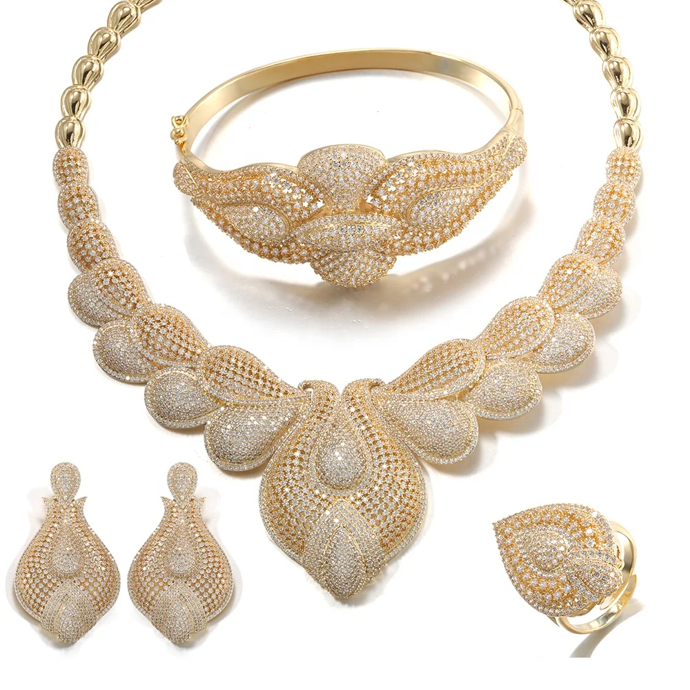 

Vantage Beautiful Jewelry Set gold African Dubai Jewellery Sets Diamond Jewellery Sets for Woman