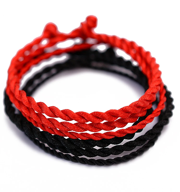 

LONGJIE custom design red cord bracelet DIY jewelry making lucky bracelet for couples