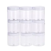 

8 oz Clear Plastic Slime Container / Storage Jars Wide-mouth White Lid, Can Customized