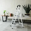 Niceway Iron 4 Step Stool Household Steel Ladder Metal Folding Ladders with Handrail Cheap Price