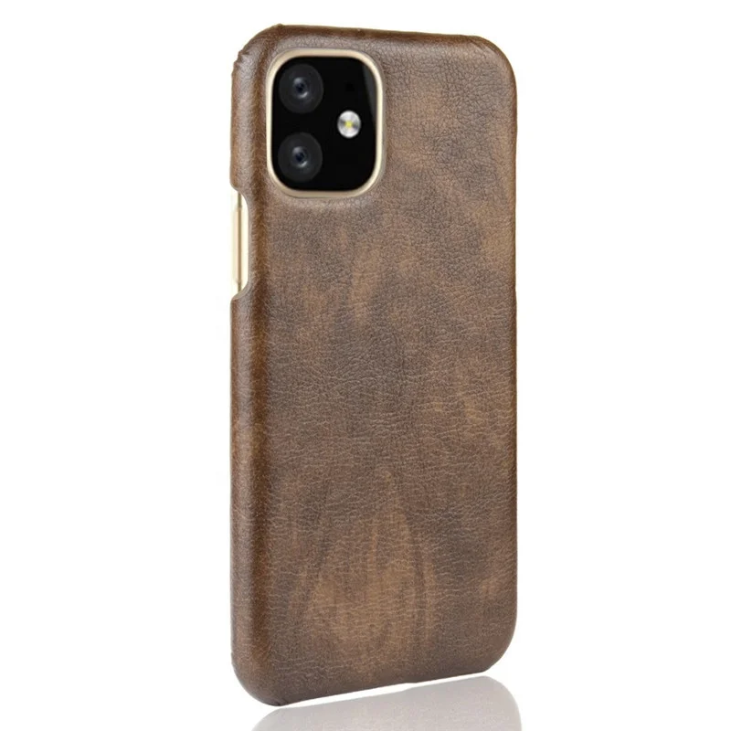 

Ultra Slim Vintage PU Leather Skin Hard Back Cover Case for iPhone 11 2019 11 Pro Max, Black,brown,red,grey
