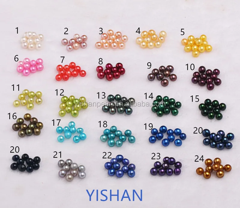 

Hot Sales  High Quality Loose Round Pearls Beautiful Natural and Dyed Colors Freshwater Pearl Best Gift, 24 kinds different color