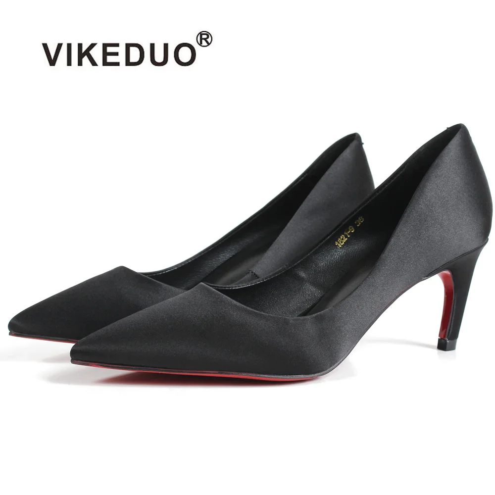 

Vikeduo Hand Made Comfort Fashion Mix Black Kitten Heels Womens Brands Names Shoes High Heels For Parties Work Events