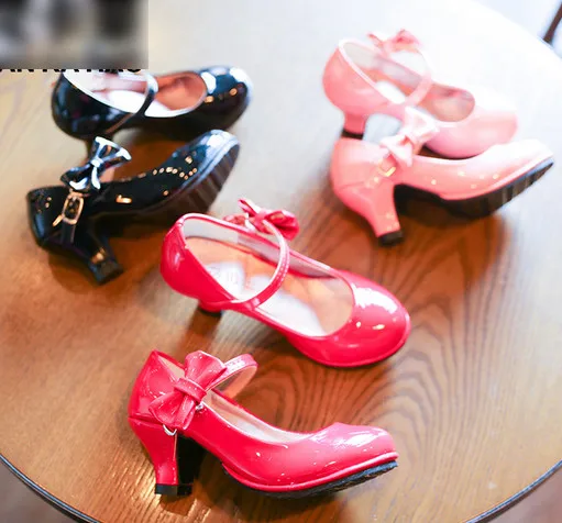 

kids dress girls leather shoes children high heel
