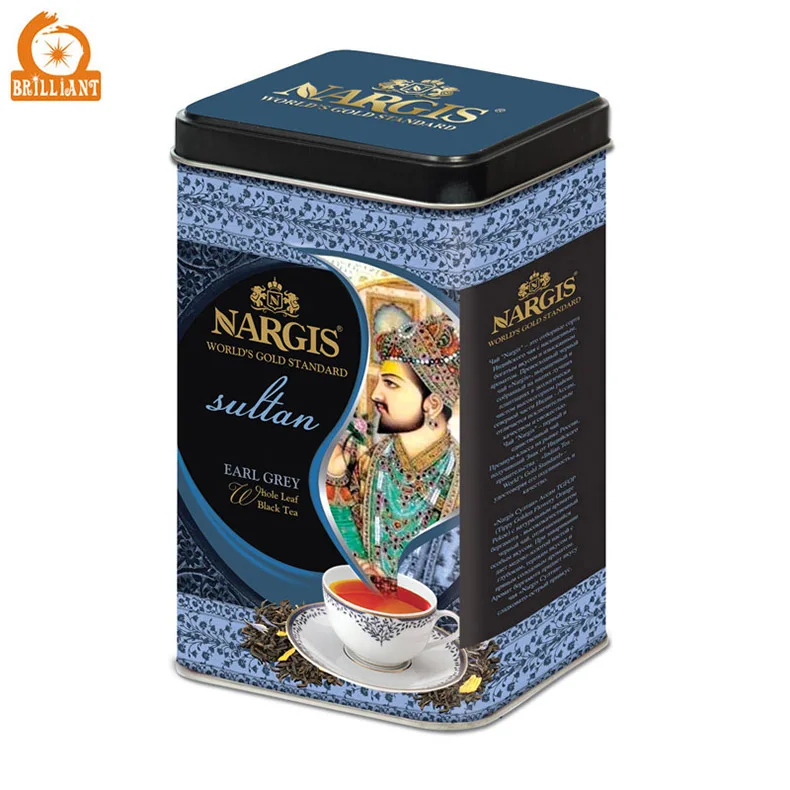 
Customized Tea Caddy Tin Square Tea Can Metal Tea Tin Box 