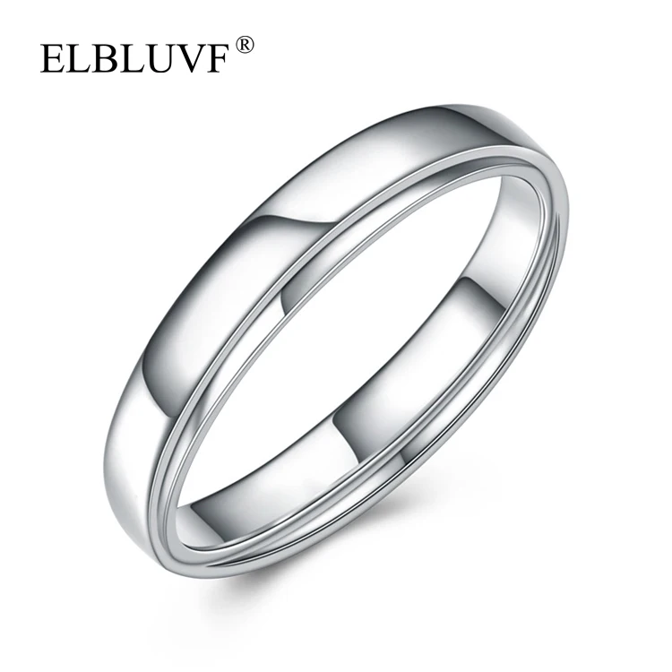 

ELBLUVF 925 Sterling Silver Fashion Unique Simple Couple Rings Jewelry For Men/Women