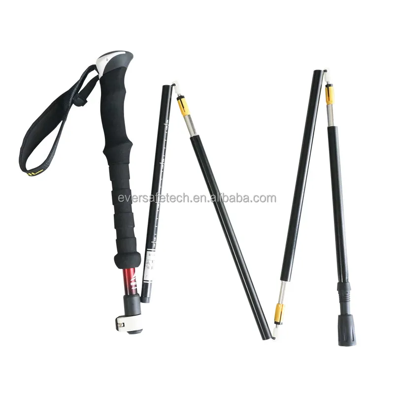 

2017 New folding walking sticks,folding trekking pole,collapsible sticks, Black;blue hiking stick