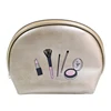 custom pu leather shell shape makeup bag waterproof leather cosmetic bag pouch