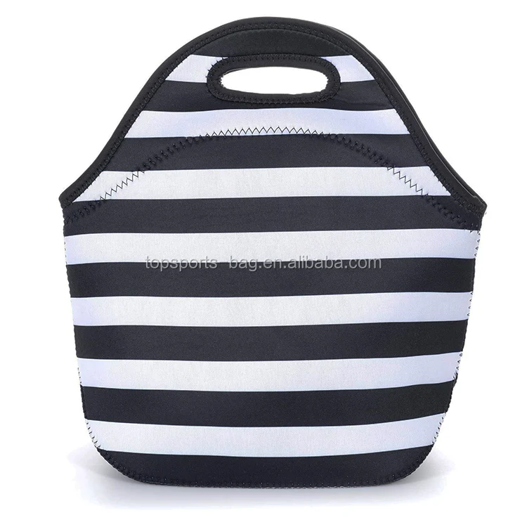 

Thick Stripes Personalized Simple Food Delivery Neoprene Lunch Bag Tote for Commute