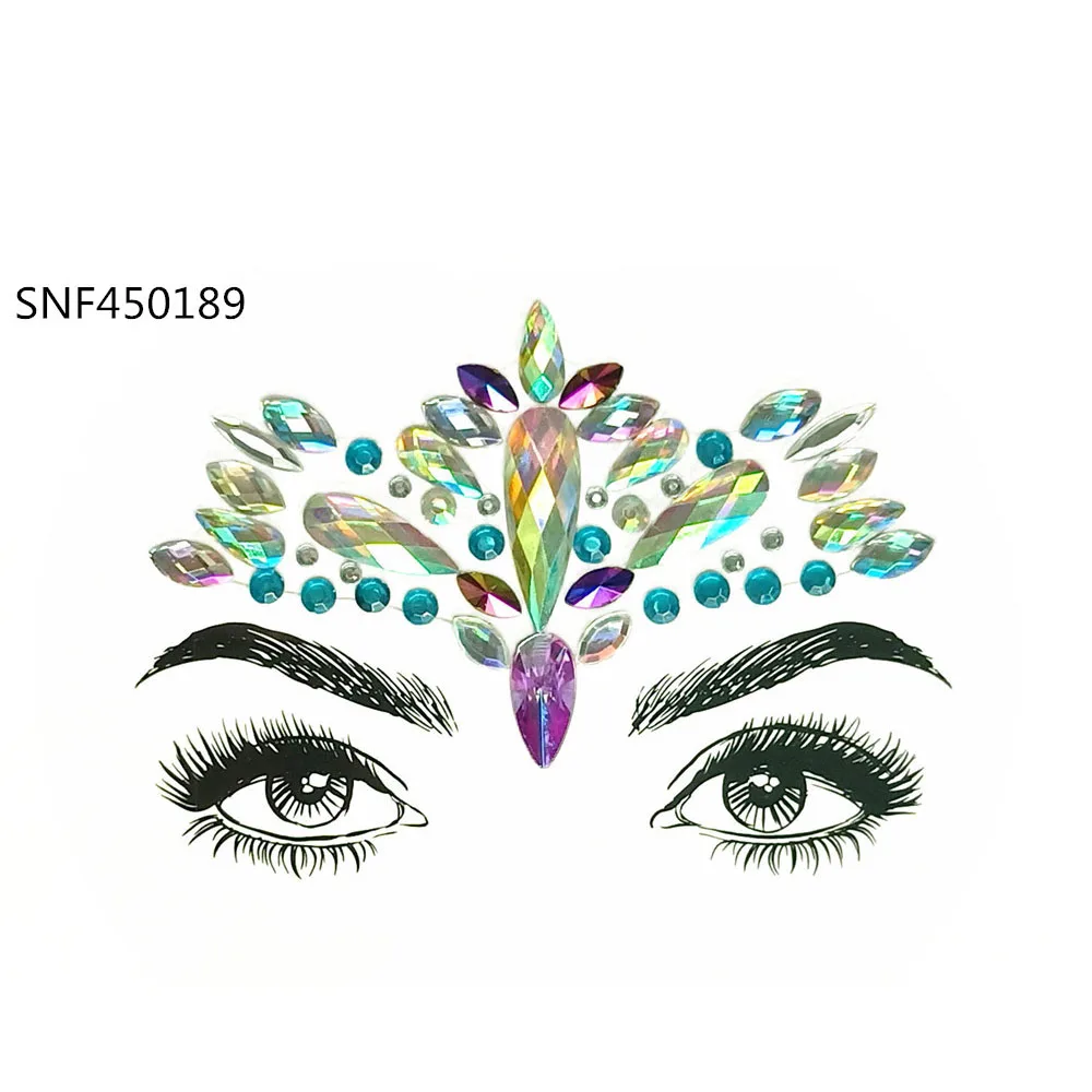 

Face Gems Sticker Easy To Operate Rhinestone Temporary Tattoo Fashion Diy Face Stickers Party Body Glitter Stick