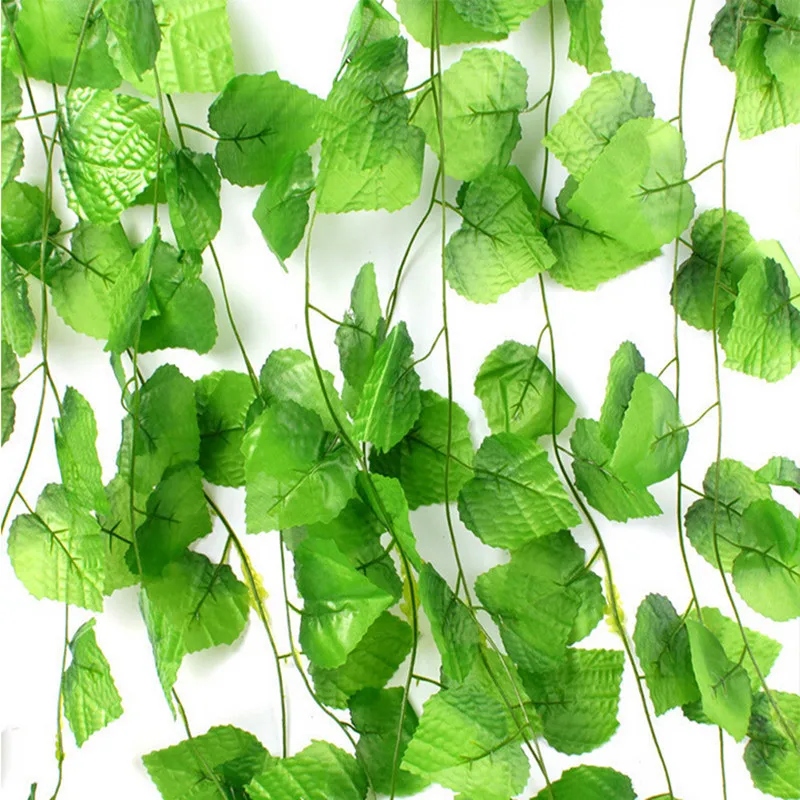 230cm 7 5 ft Long Artificial Plants Green Ivy Leaves Artificial Grape Vine Fake Foliage Leaves