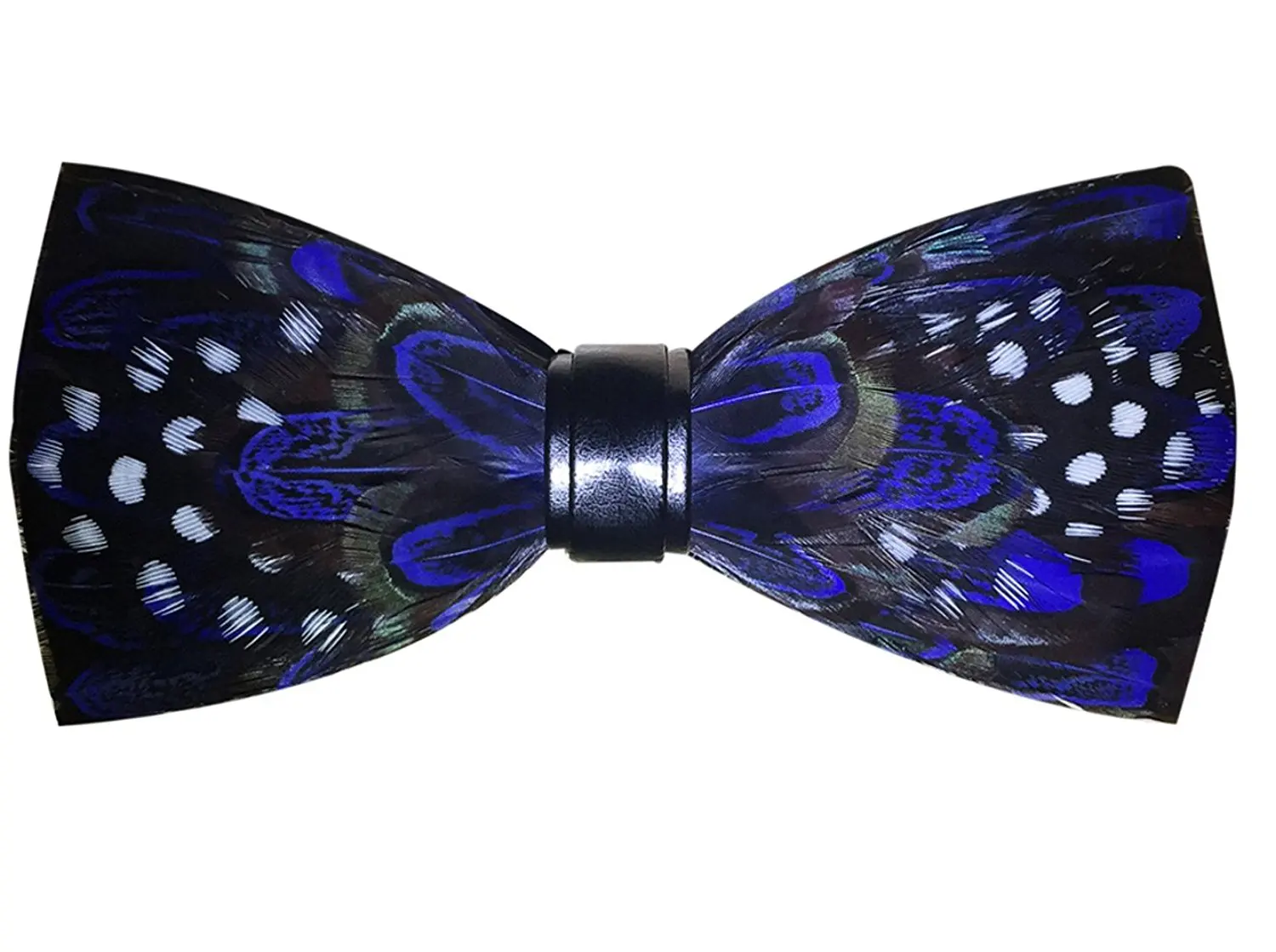 Blue Feather Bow Tie