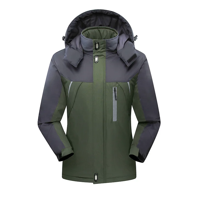 

Men's Mountain Waterproof Ski Jacket Windproof Rain Jacket Men Warm Snow Coat With Hooded Outdoor Parka, As picture or custome color