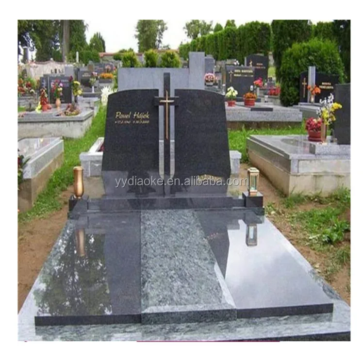 black granite tombstone