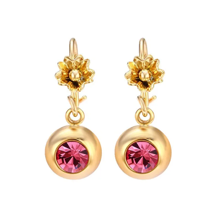 

28184- xuping Fine Jewelry 18k young earrings samples, White;pink;black