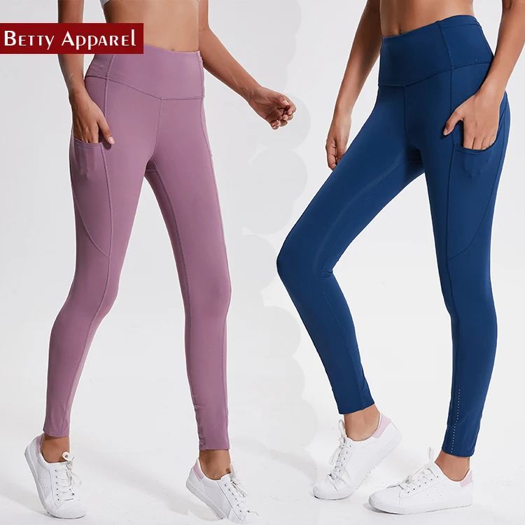 

High waist customized women leggings mesh yoga sport gym leggings with pocket, Wholesale compression sports tights wear
