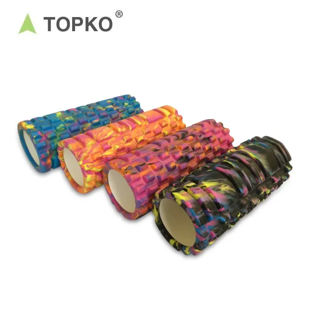 

TOPKO Personalised Fitness Yoga Deep Tissue Back Muscle Release Camo Custom Color Low Density Massage Hollow Yoga Foam Rollers, Customized