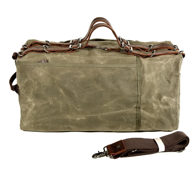 

Vintage Genuine Leather With Canvas Weekend Mens Gym Canvas Custom duffle bag, Army green,dark gray, black, khaki