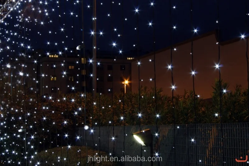 LED solar powered starry net lights warm white twinkle lighting for Christmas