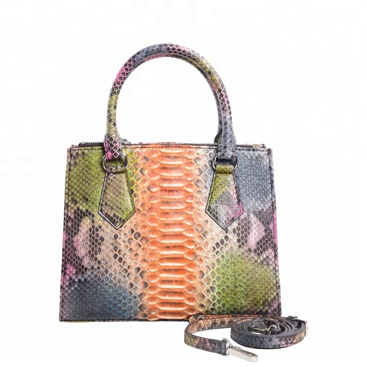 

Multi colors Python skin shoulder bag medium genuine leather tote bags for girl micro fashion designer tote women brand purse