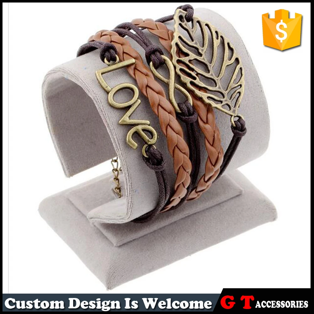 

Vintage Bird Owls Anchor Bracelets Wrap Leather Charm Bracelets Pulseira Couro For Women, Black white brown