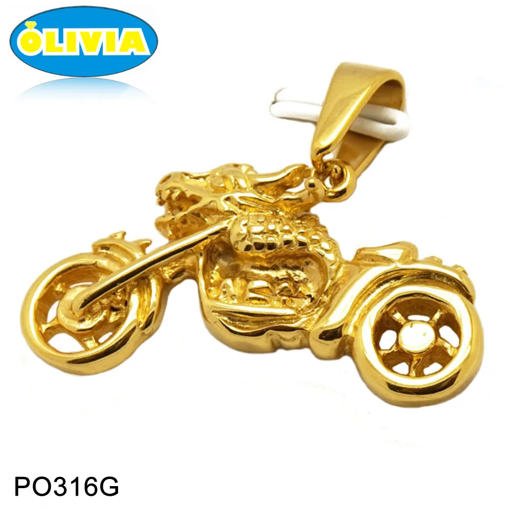 Gold motorcycle clearance pendant