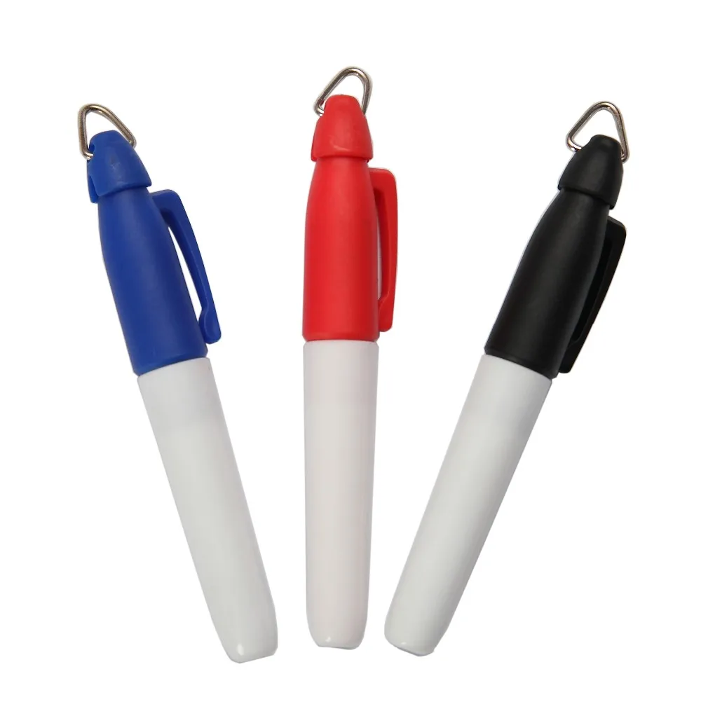 Water Proof Golf Ball Liner Permanent Marker Pen With Keychain For Golf