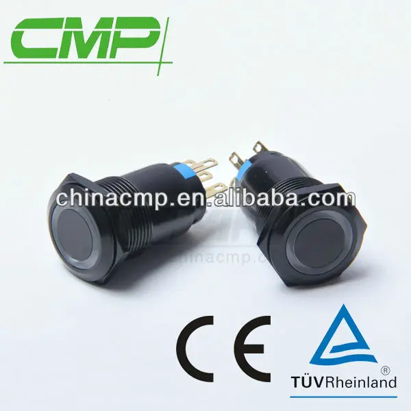 ブラック防水cmp抗- 荒らし金属カラー化が付いているボタンスイッチledが点灯して-押しボタンスイッチ問屋・仕入れ・卸・卸売り