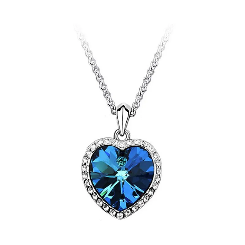 Fashion Titanic Heart Of Ocean Luxury Necklace Zircon Pendant