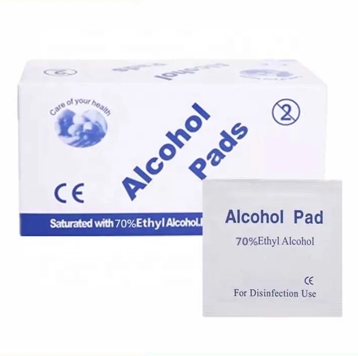 

Private label 5x5 cm Package alcohol prep pads 75% in box for glasses cleaning