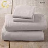 Microfiber Flannel Sheet Set, Queen Size Satin Weave, Double Brushed Solid