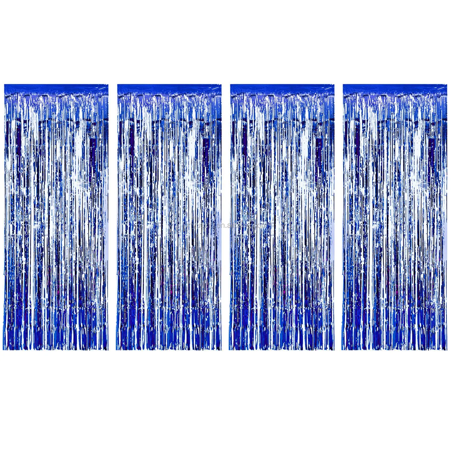 Top Sale Blue Foil Curtains Metallic Fringe Backdrop Curtain For