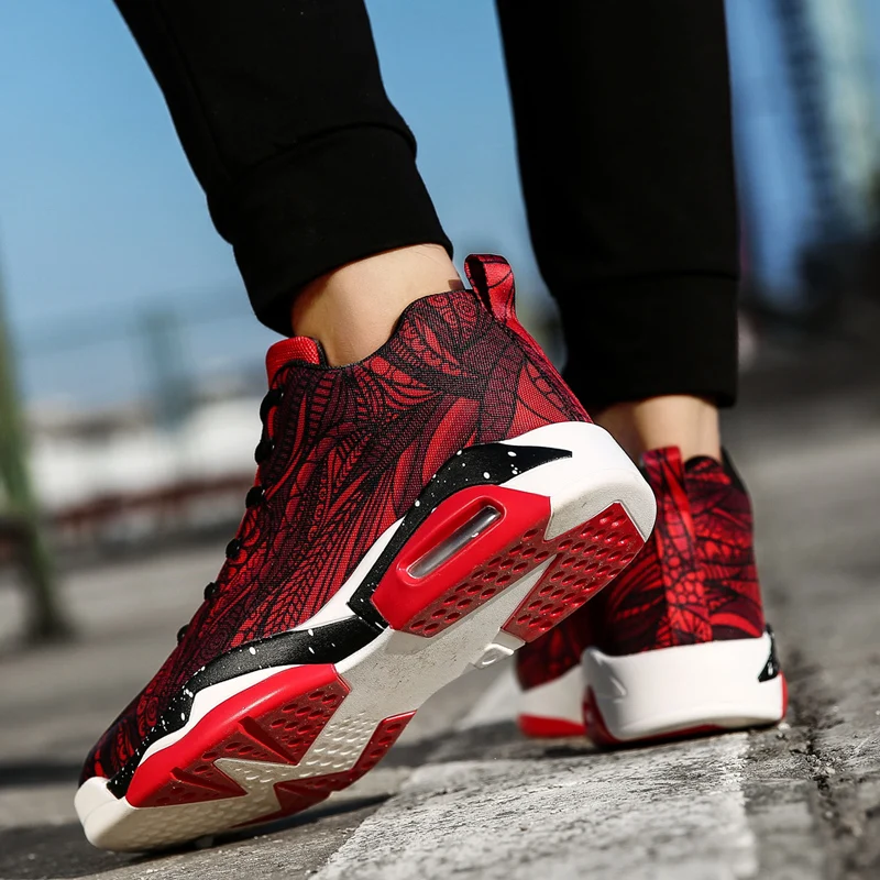 China factory wholesale oem custom hot sell red high quality unisex fashion mens basketball shoes sneakers 2019