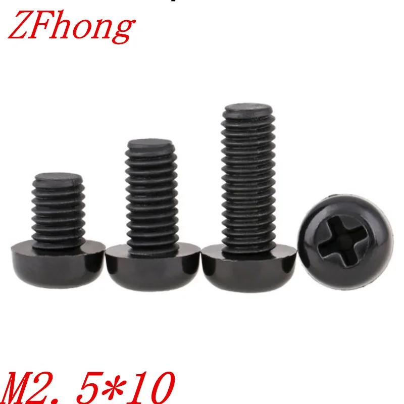 

1000pcs/bag M2.5*4/5/6/8/10/12 Phillips black round nylon pan head screw