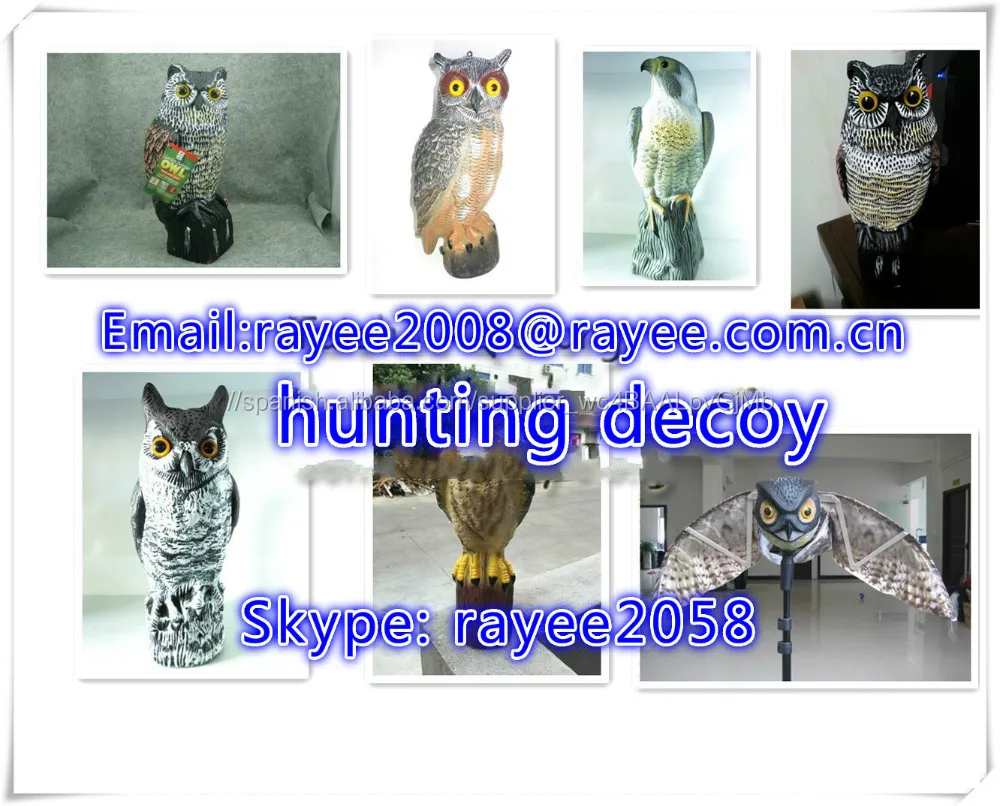PE búho de jardín, PE plástico volando vida-como señuelo de búho para