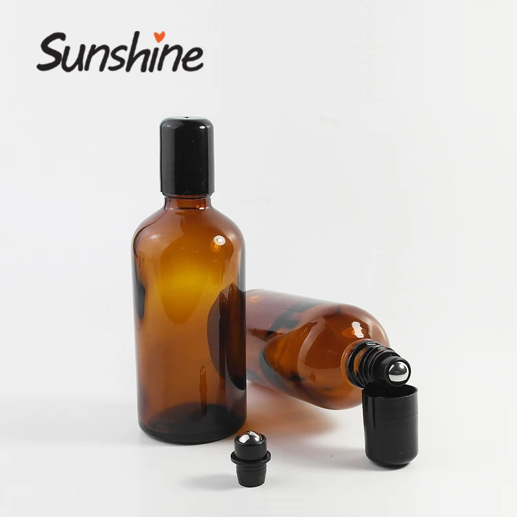 

100ml amber roll on perfume bottleessential oil bottle roller