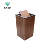 Custom Vintage Business Office Household Wooden Trash Bin Flip Trash Bin