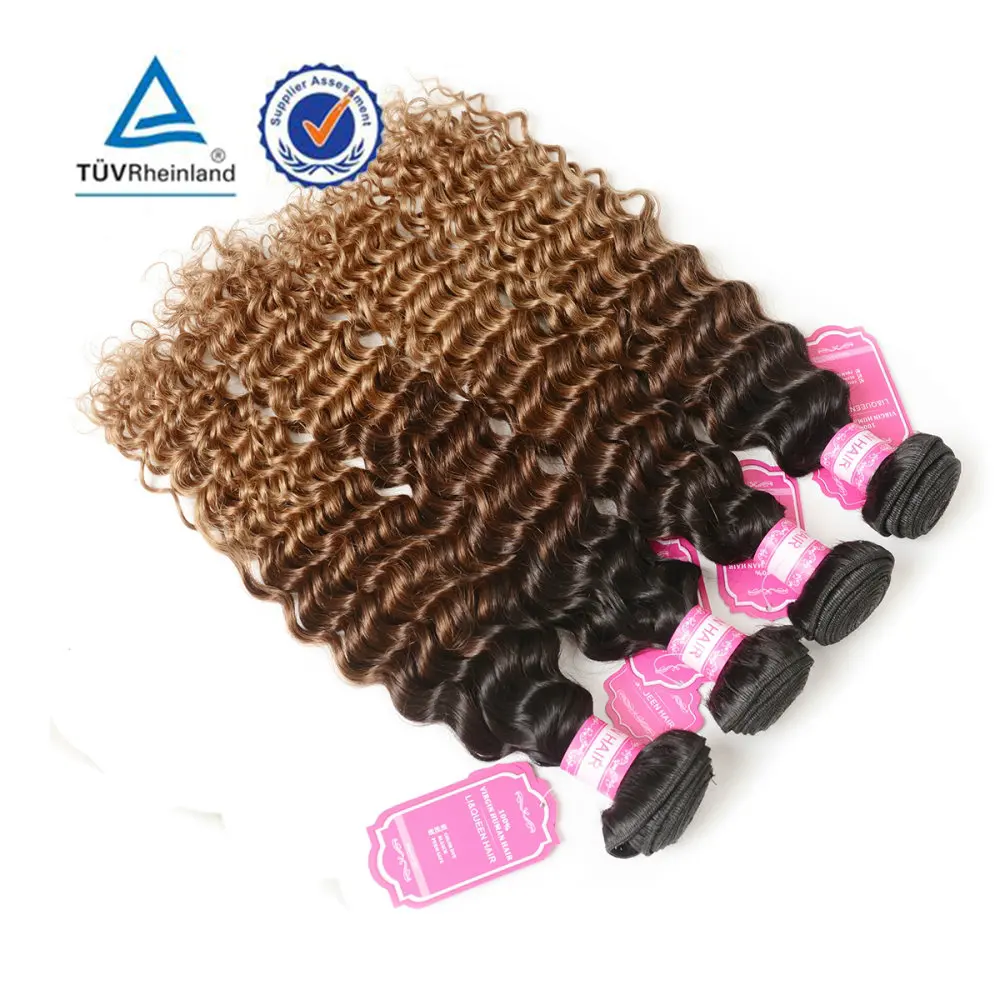

Online Shopping Free Shipping Two Tone Ombre Human Hair Color 1b/4/27 Honey Blonde Human Hair Bundles With Closure